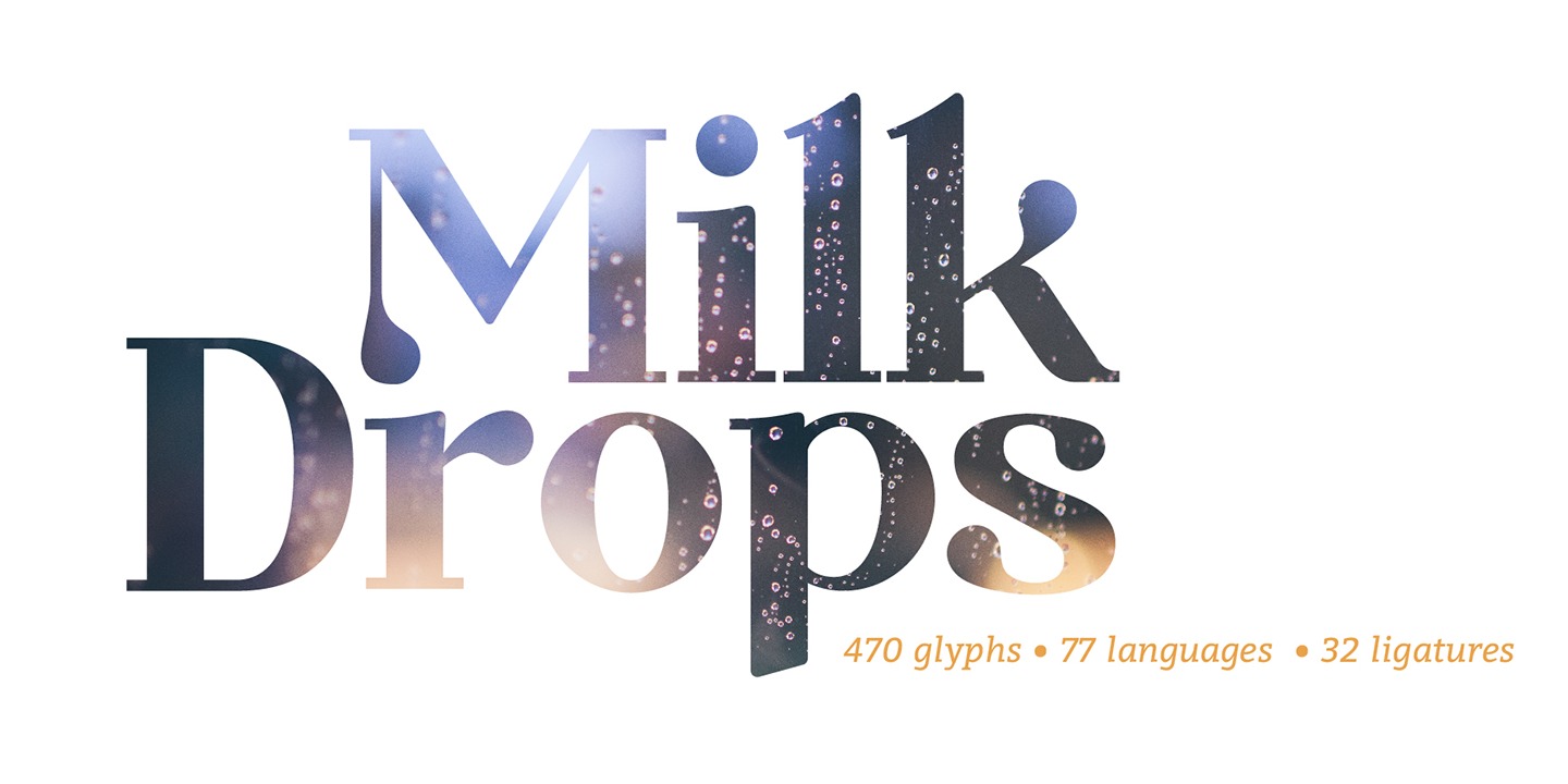 Ejemplo de fuente Milk Drops